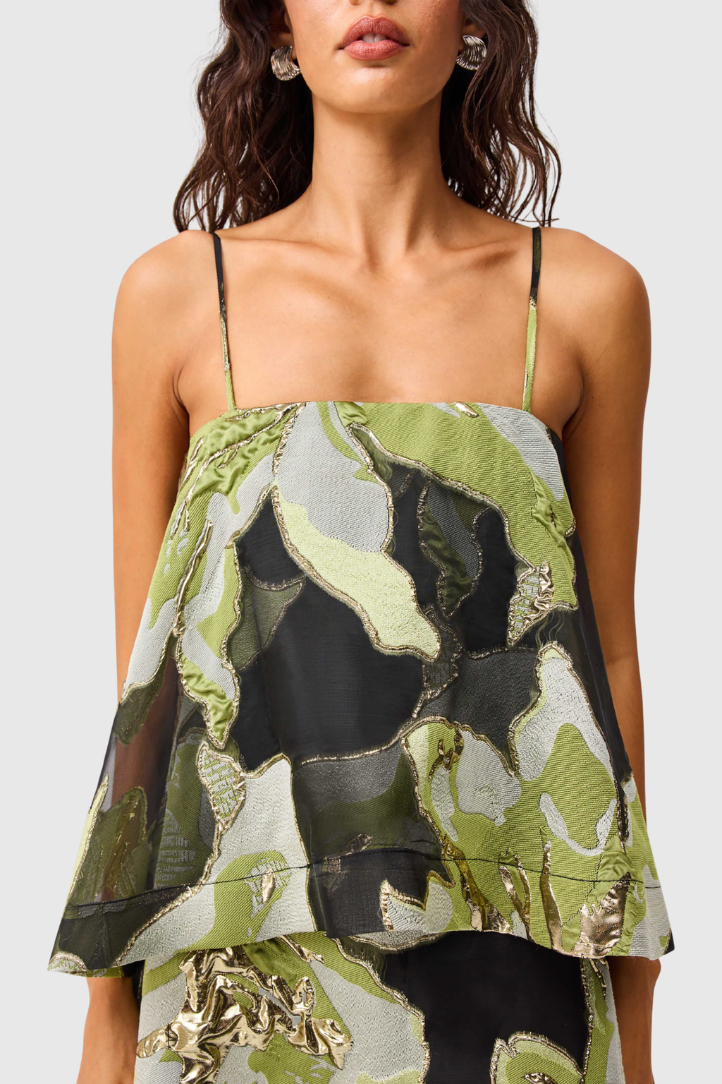 Flowering Girl Women Lennox Floral Jacquard Maxi Dress - Green