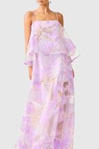 Flowering Girl Women Lennox Floral Jacquard Maxi Dress - Purple