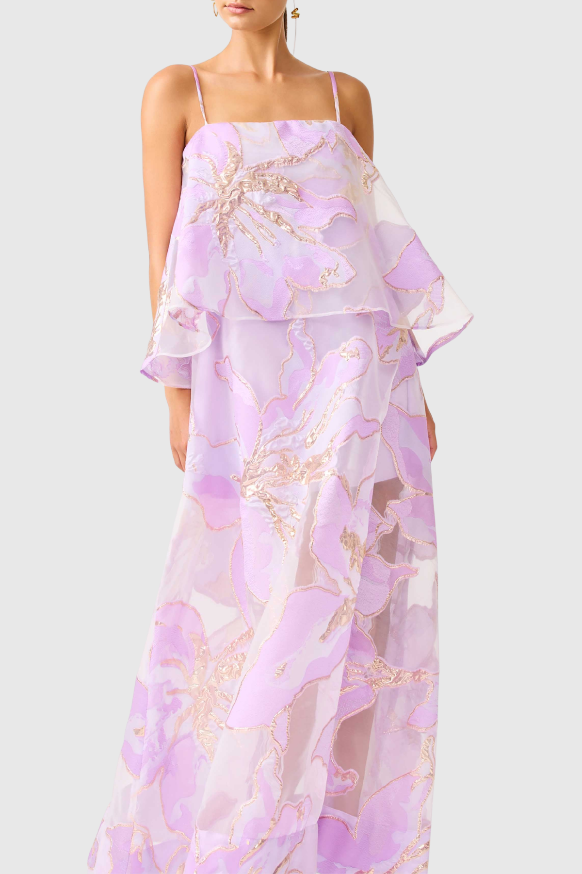 Flowering Girl Women Lennox Floral Jacquard Maxi Dress - Purple