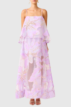 Flowering Girl Women Lennox Floral Jacquard Maxi Dress - Purple