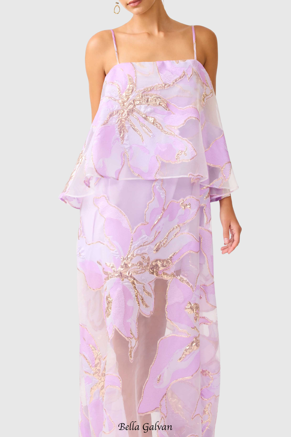 Flowering Girl Women Lennox Floral Jacquard Maxi Dress - Purple