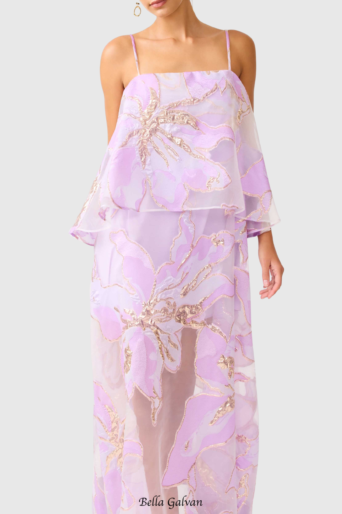 Flowering Girl Women Lennox Floral Jacquard Maxi Dress - Purple