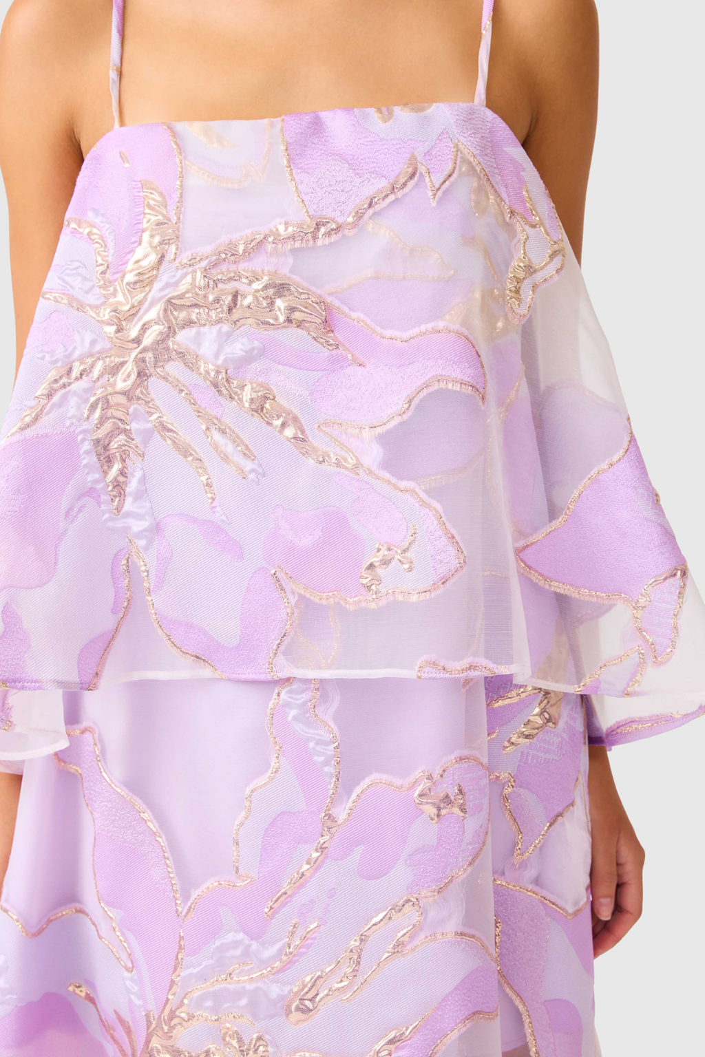 Flowering Girl Women Lennox Floral Jacquard Maxi Dress - Purple