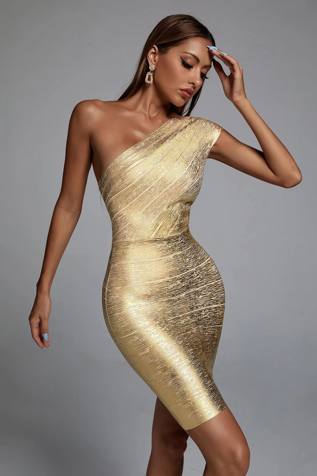 Flowering Girl Women Lilia Metallic Mini Bandage Dress