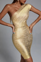 Flowering Girl Women Lilia Metallic Mini Bandage Dress