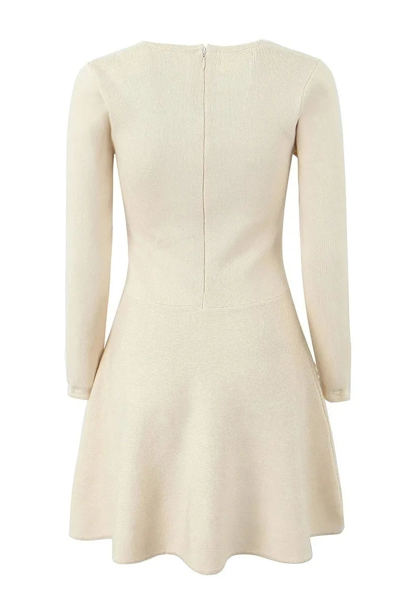 Flowering Girl Women Lillian Square-Neck Knit Mini Dress