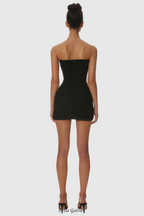 Liserre Sequin Strapless Corset Ruched Mini Dress