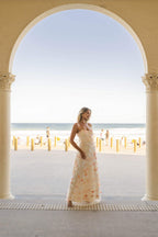 Flowering Girl Women Off-Shoulder Embroidered Maxi Dress In Apricot