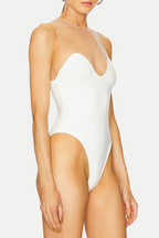 Flowering Girl Women Llewyn Wave Neckline Bodysuit - White