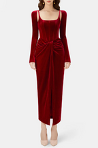 Flowering Girl Women Renwick Velvet Corset Midi Dress