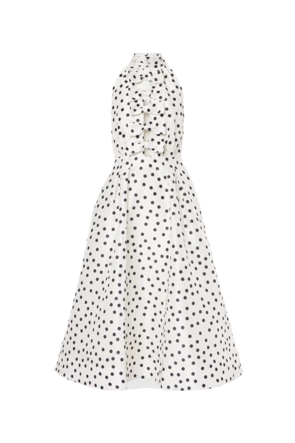 Flowering Girl Women Londa Halter Polka Dot Bow Cutout Midi Dress