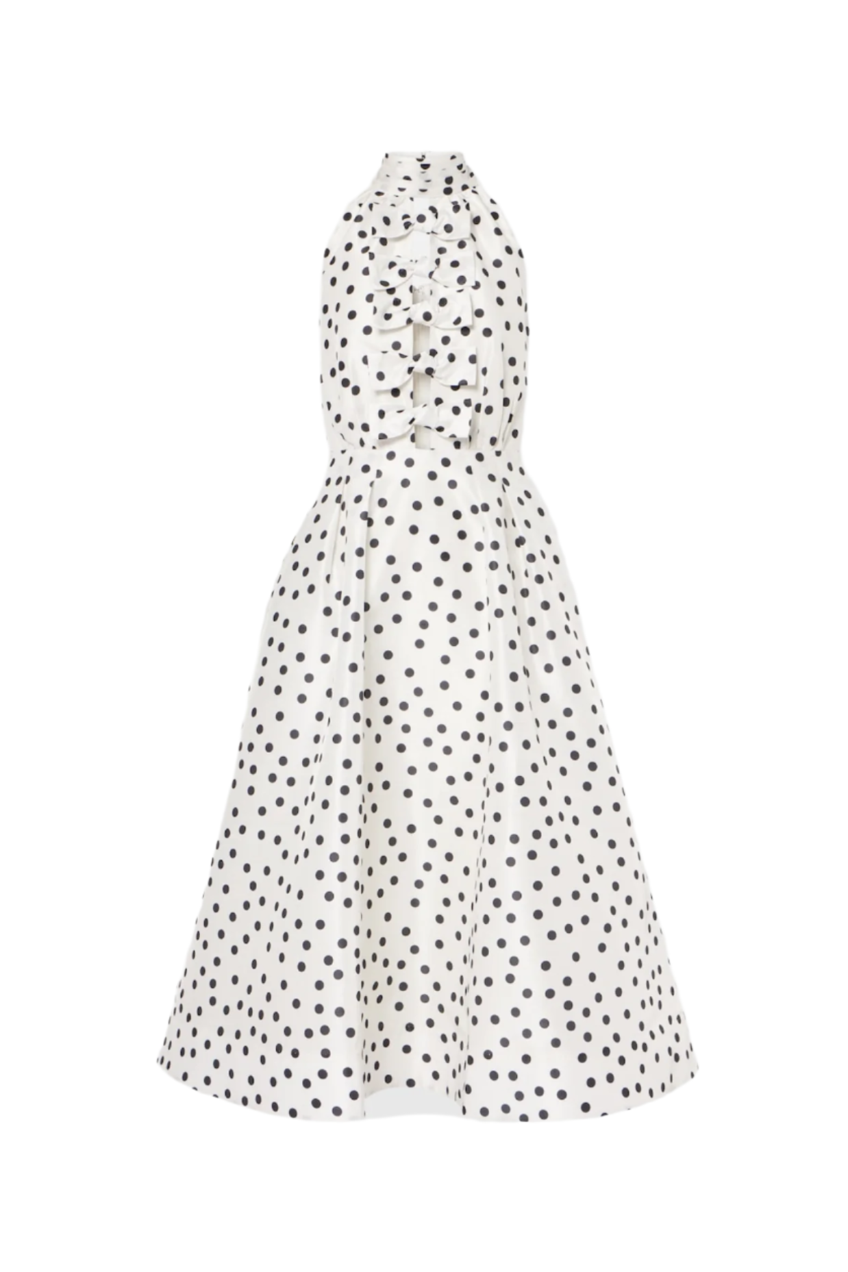 Flowering Girl Women Londa Halter Polka Dot Bow Cutout Midi Dress