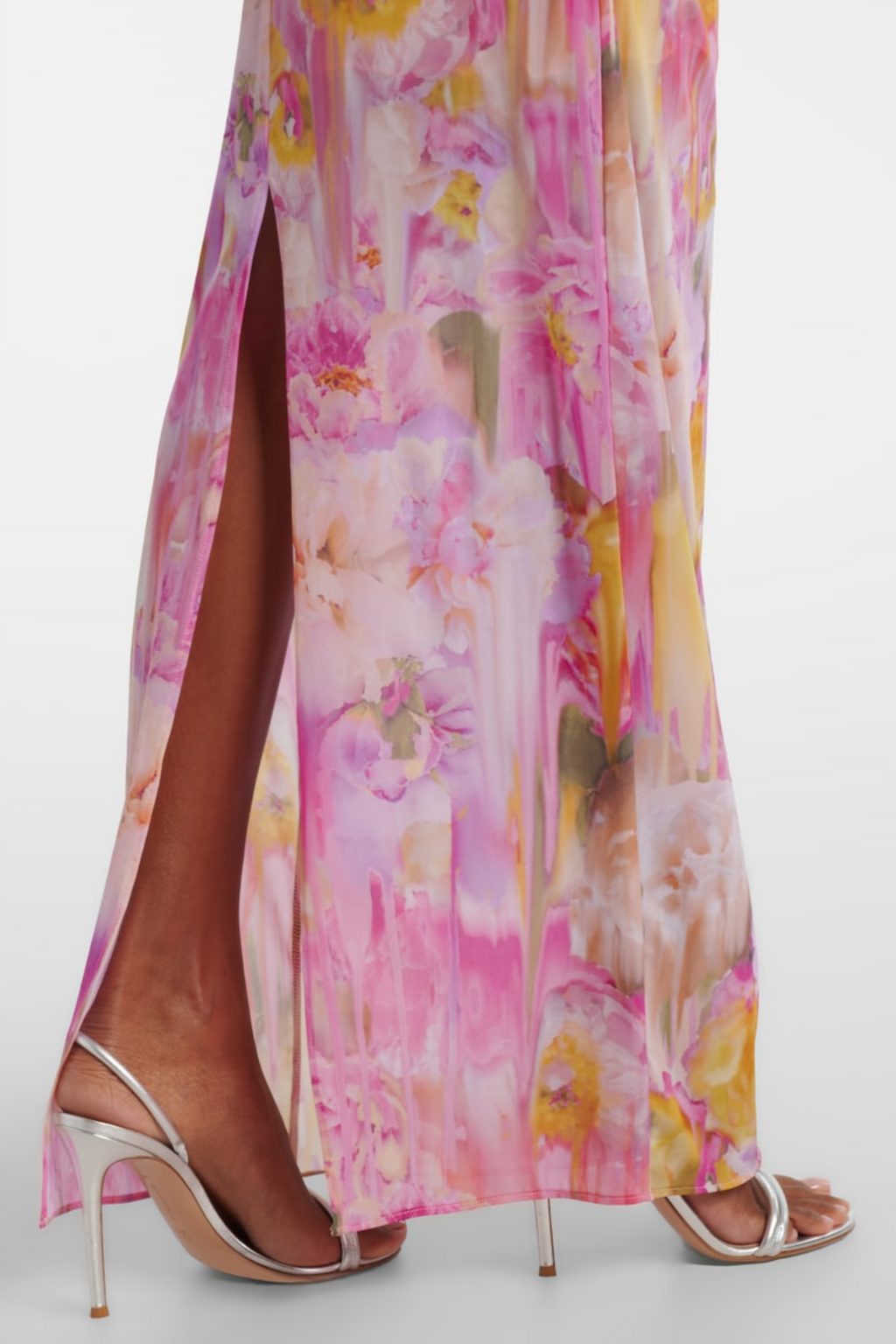 Flowering Girl Women molly Floral Appliqué Print Maxi Dress in pink