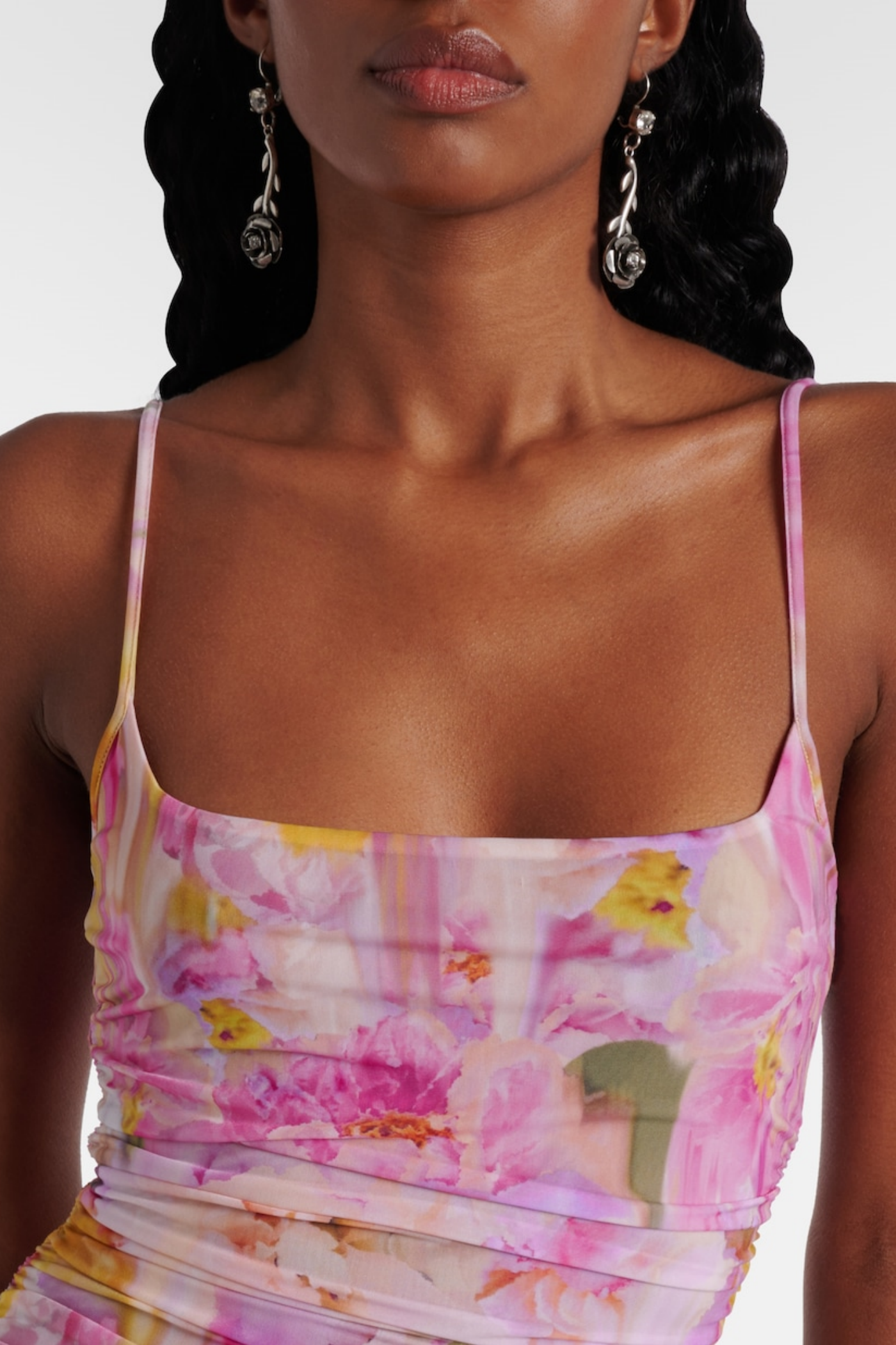 Flowering Girl Women molly Floral Appliqué Print Maxi Dress in pink