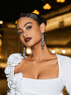 Flowering Girl Women Lusen Triangle Tassel Earrings