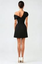 Flowering Girl Women Luzasa Off Shoulder Buttoned Mini Dress - Black