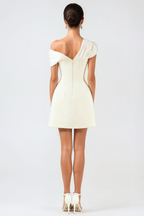 Flowering Girl Women Luzasa Off Shoulder Buttoned Mini Dress - White