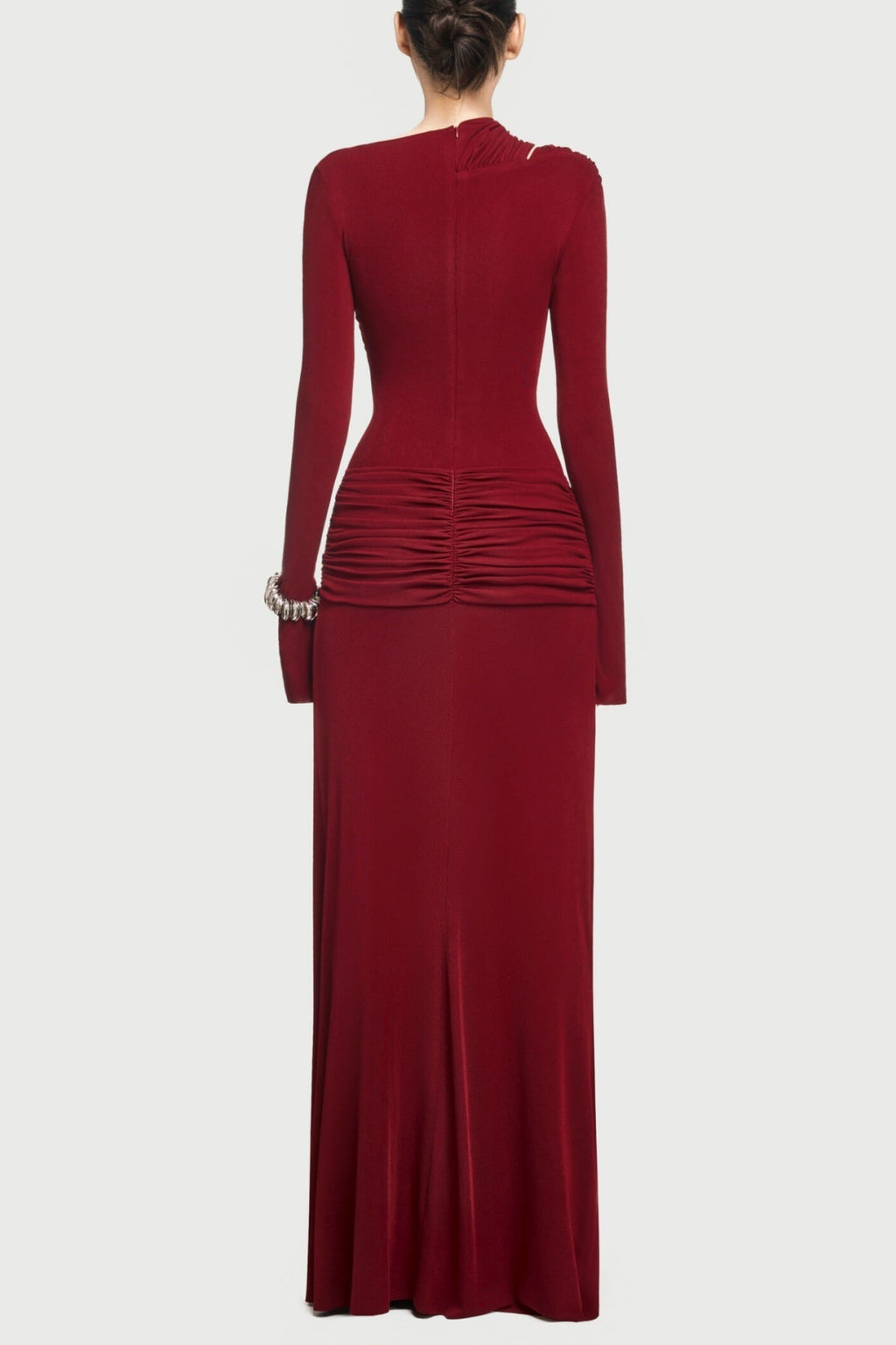 Flowering Girl Women Lysander Asymmetrical Drape Cutout Maxi Dress - Red