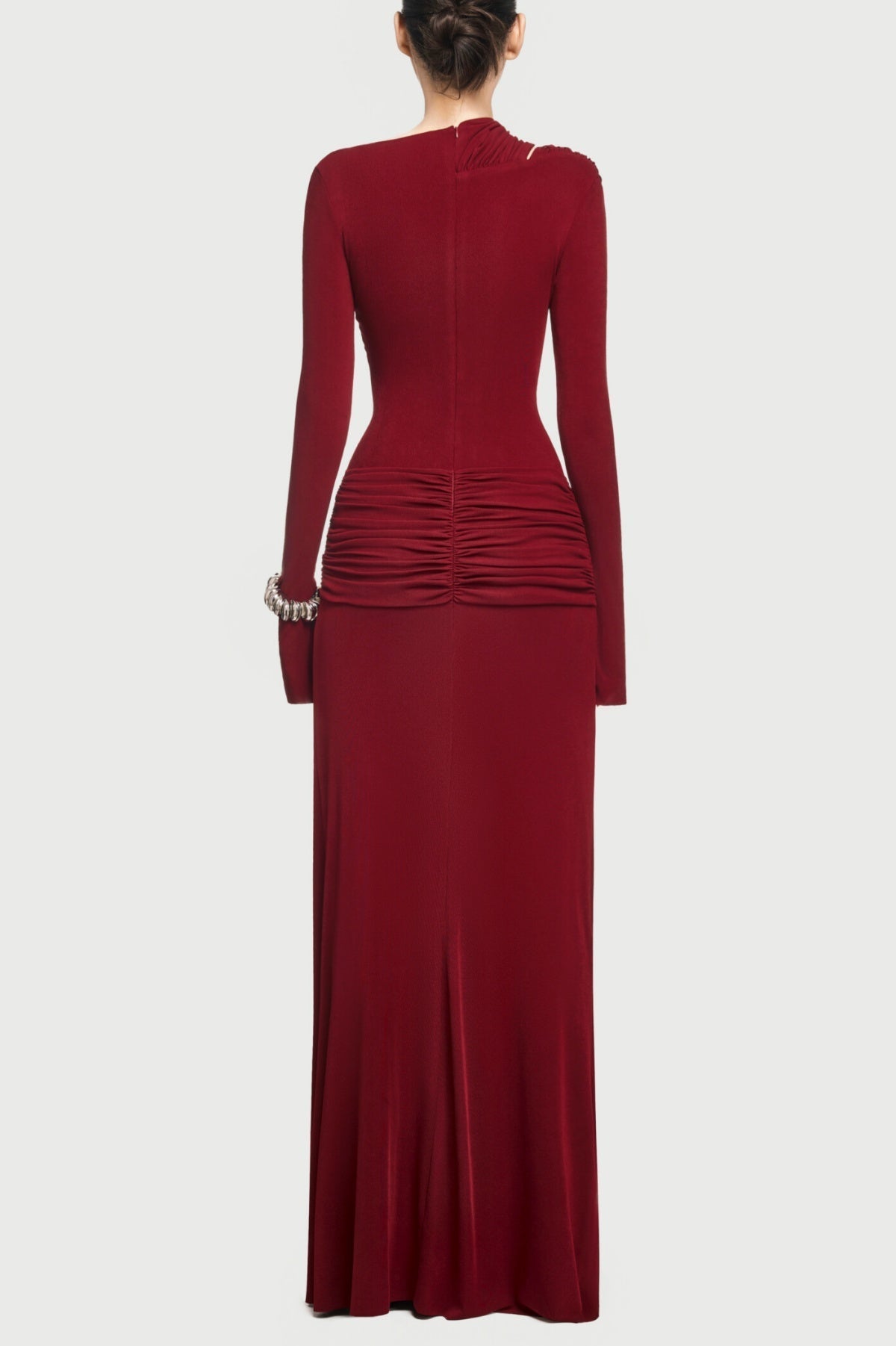 Flowering Girl Women Lysander Asymmetrical Drape Cutout Maxi Dress - Red