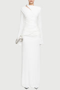 Flowering Girl Women Lysander Asymmetrical Drape Cutout Maxi Dress - White