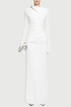 Flowering Girl Women Lysander Asymmetrical Drape Cutout Maxi Dress - White
