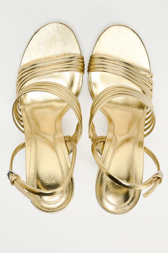 Flowering Girl Women METALLIC STRAPPY SANDALS