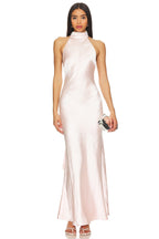 Flowering Girl Women The 'Evianna' Satin Dress In Baby Pink