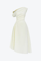 Flowering Girl Women Lucy One-Shoulder a-Line Midi Dress In White