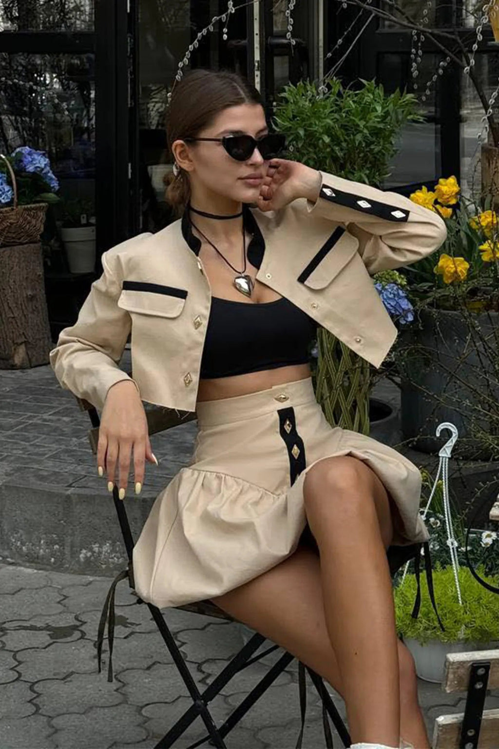 Flowering Girl Women Madeline Cropped Jacket & Bubble Skirt Set