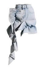 Flowering Girl Women Madiya Asymmetric Ruffle Denim Mini Skirt
