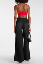 Flowering Girl Women Maeia Rhinestone Cutout Jeans - Black