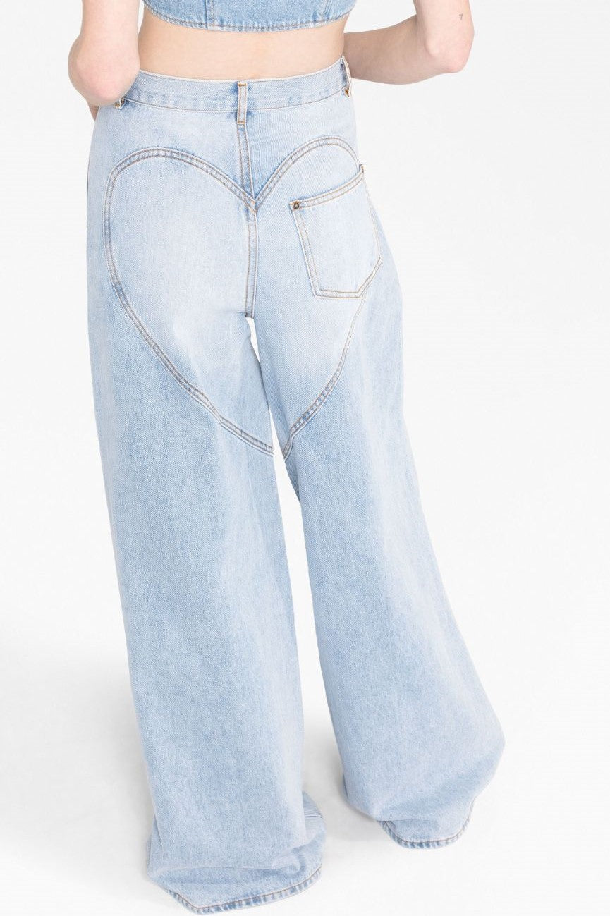 Flowering Girl Women Maeia Rhinestone Cutout Jeans - Blue