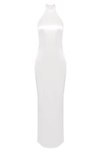 Flowering Girl Women Maelis Pearl Satin Halter Maxi Dress - White