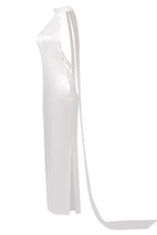 Flowering Girl Women Maelis Pearl Satin Halter Maxi Dress - White