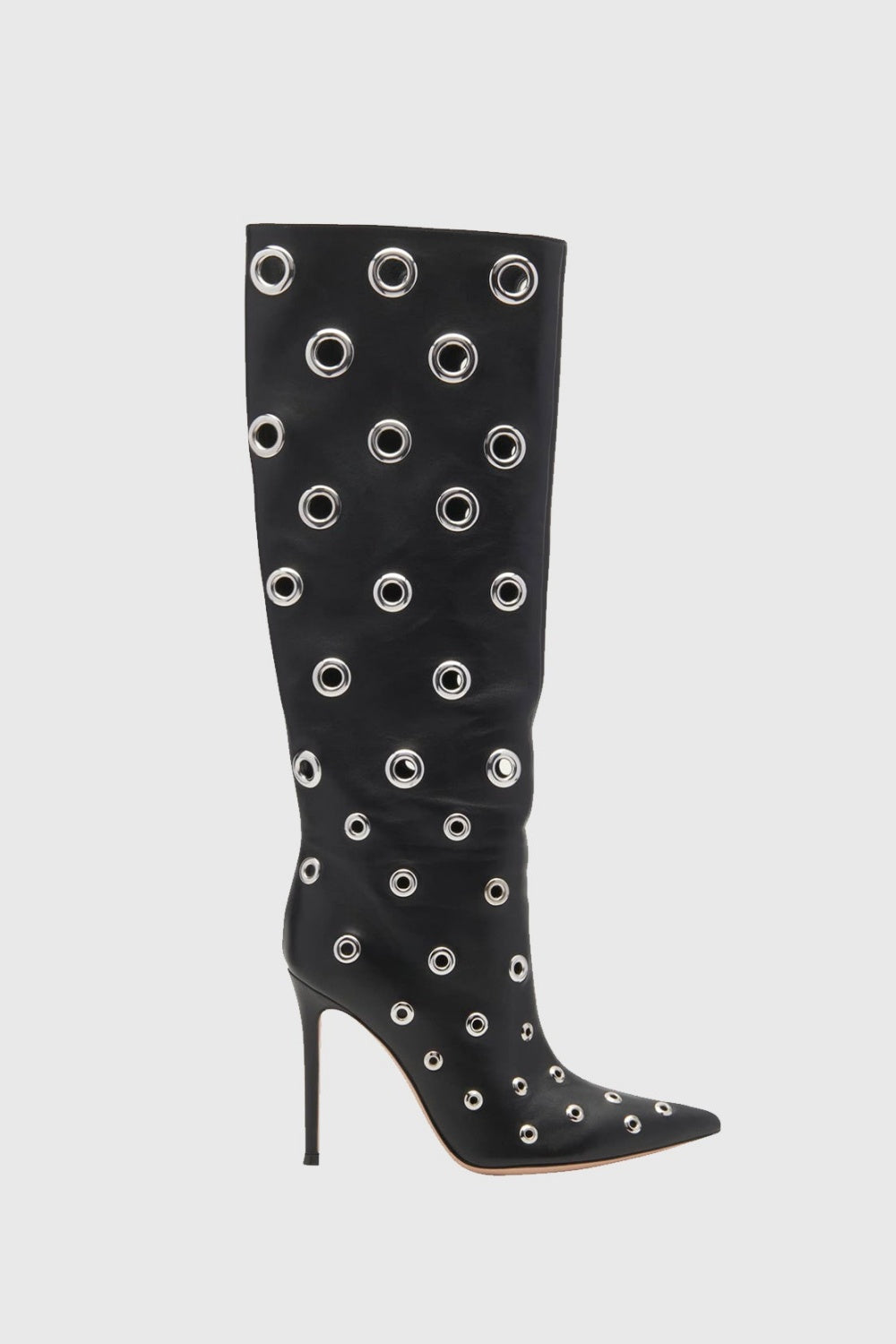 Flowering Girl Women Clara Rivet Cutout Leather Knee-high Boots