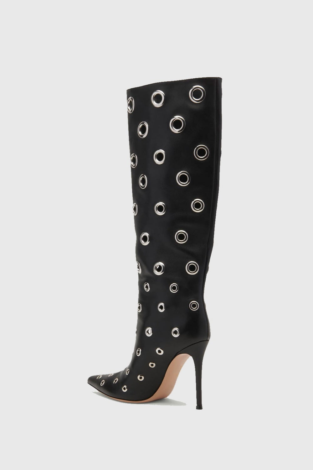 Flowering Girl Women Clara Rivet Cutout Leather Knee-high Boots