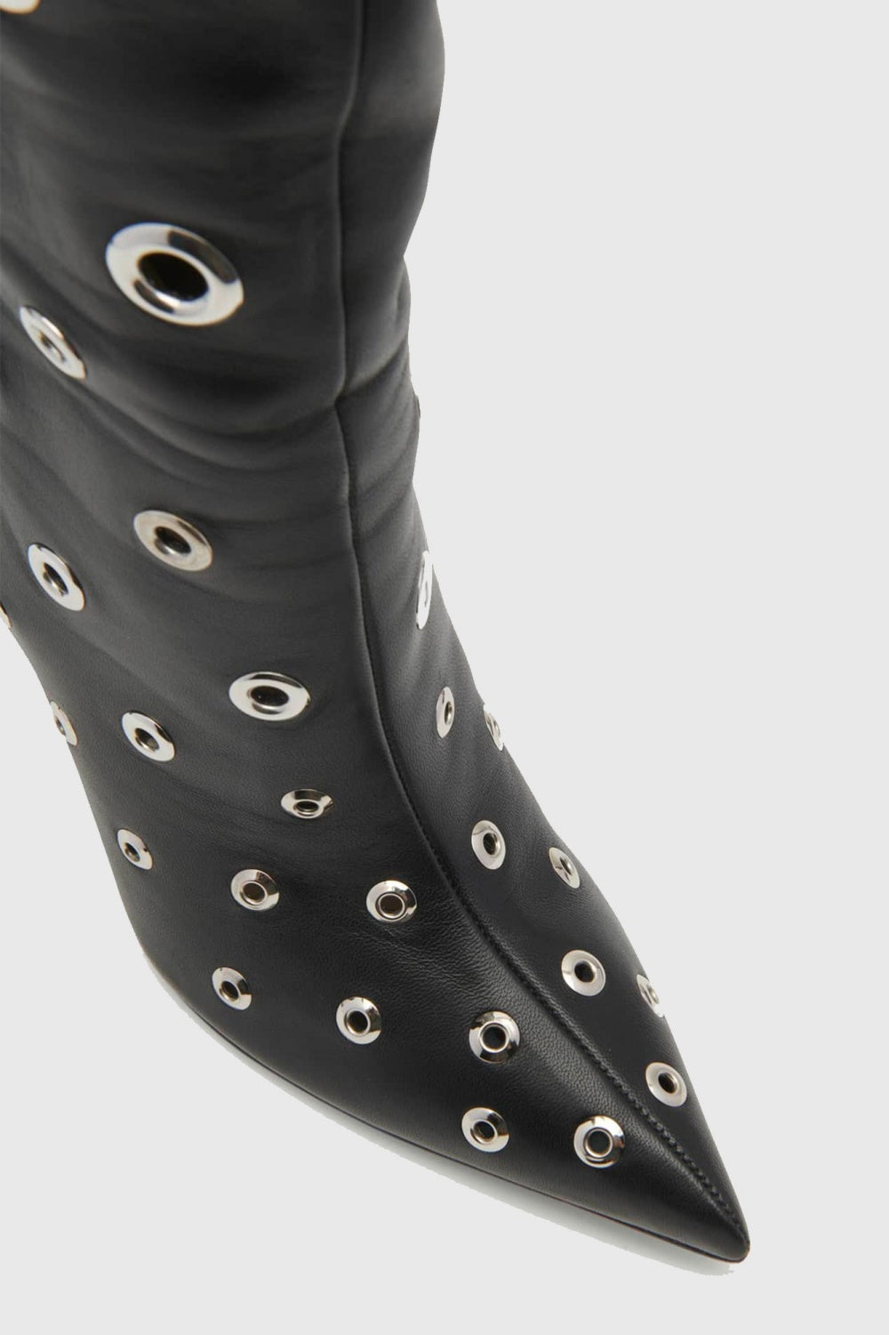 Flowering Girl Women Clara Rivet Cutout Leather Knee-high Boots