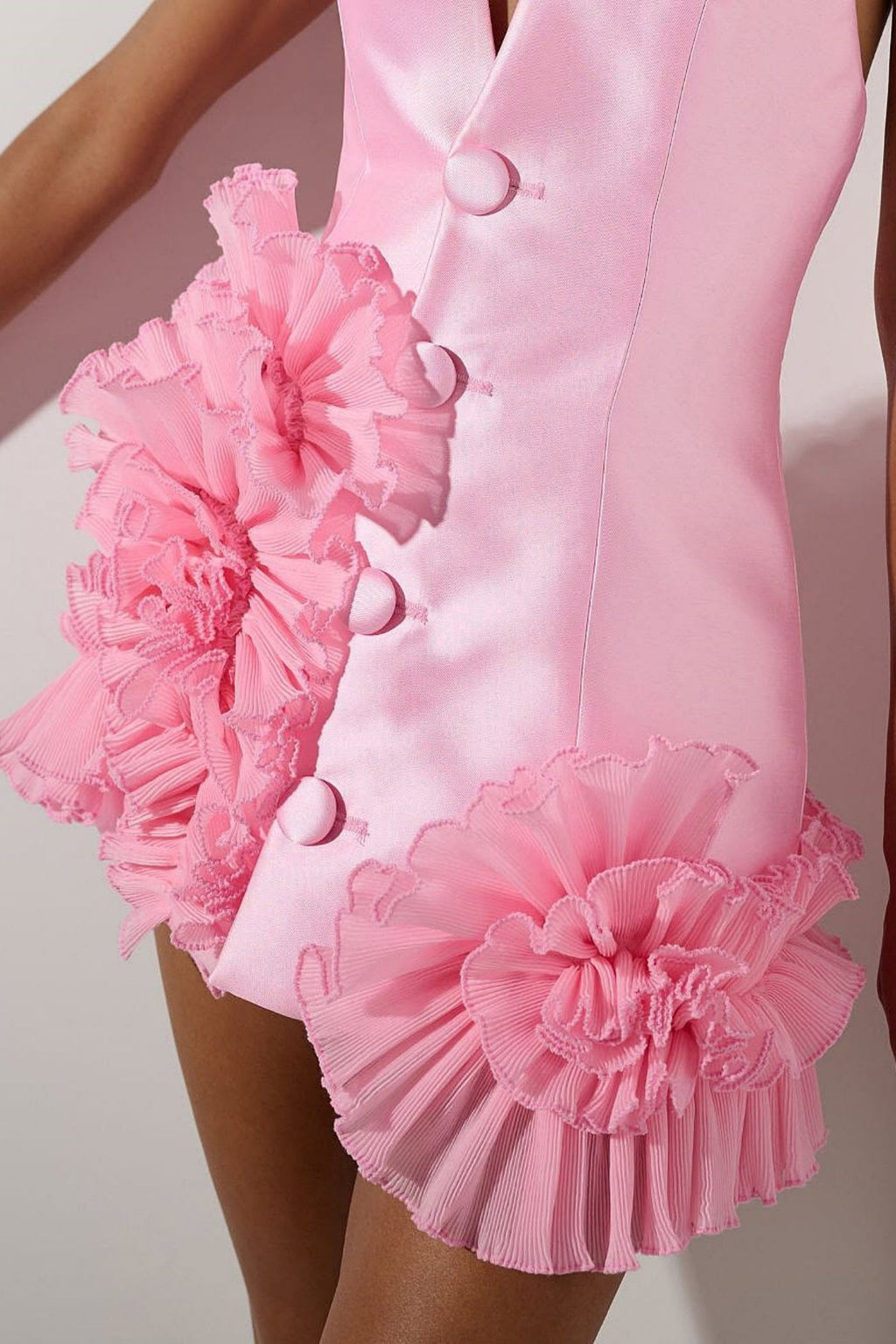 Flowering Girl Women Magezi Satin Floral Halter Mini Dress