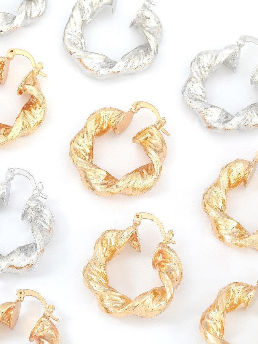 Flowering Girl Women Maia Chunky Twist Hoop Earrings