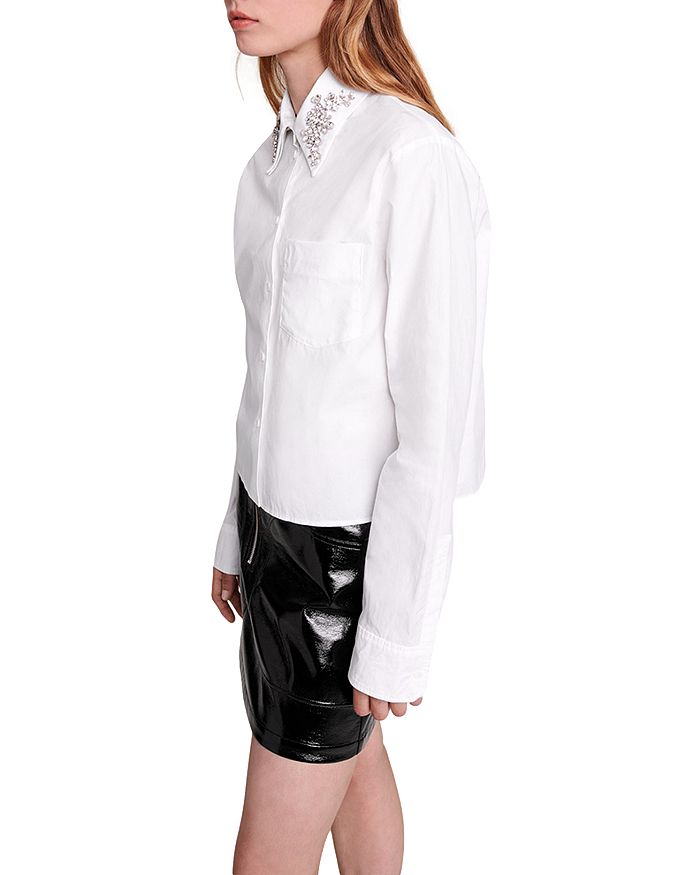 COTTON EMBELLISHED COLLAR SHIRT