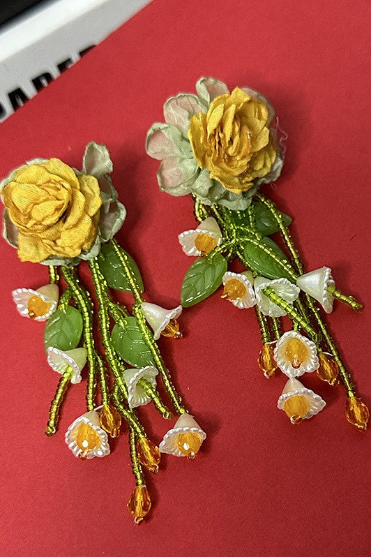 Flowering Girl Women Makayla Floral Bead Earrings