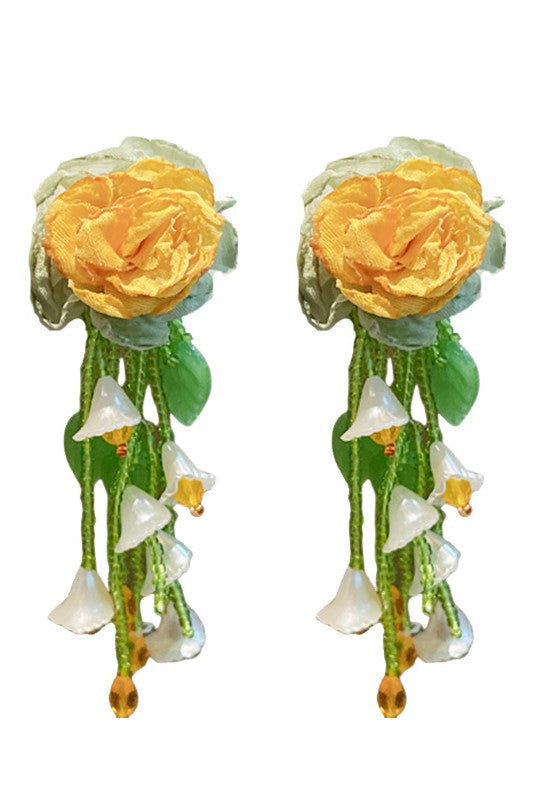 Flowering Girl Women Makayla Floral Bead Earrings