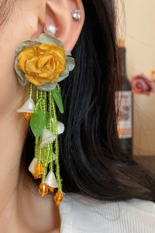 Flowering Girl Women Makayla Floral Bead Earrings