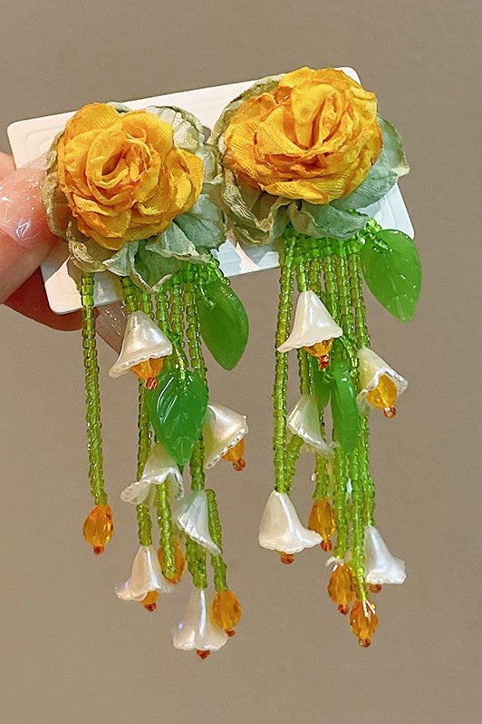 Flowering Girl Women Makayla Floral Bead Earrings