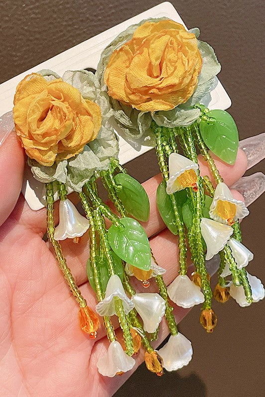 Flowering Girl Women Makayla Floral Bead Earrings
