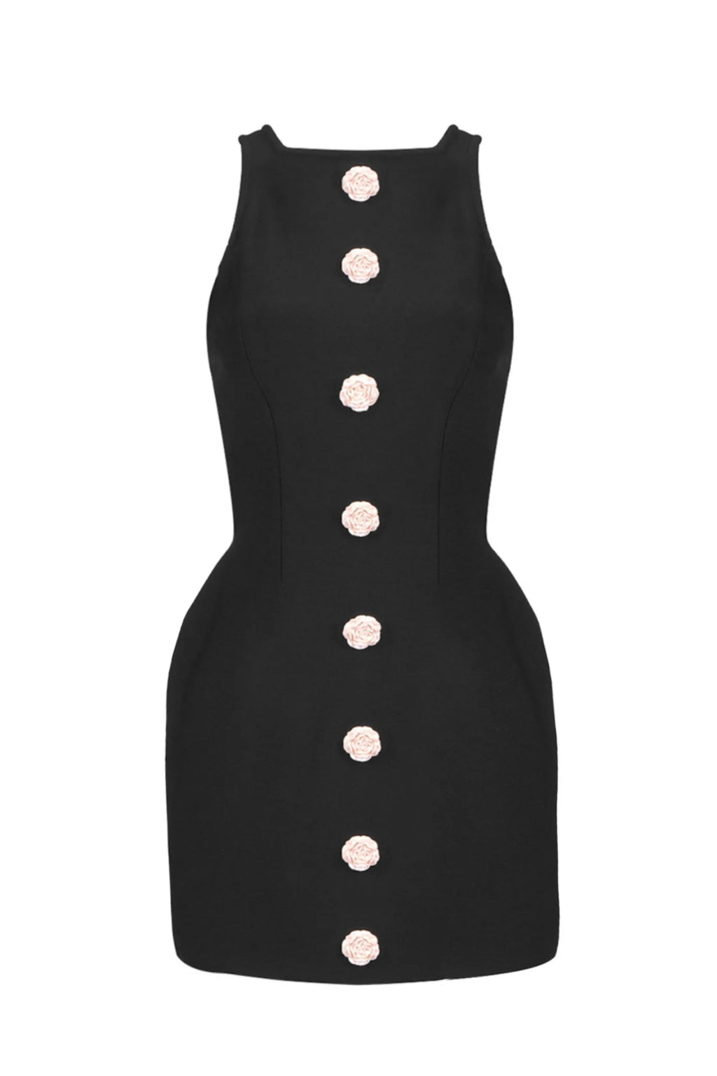 Flowering Girl Women Marcia Sleeveless Flower Buttons Mini Dress