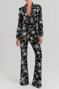 Flowering Girl Women Marigo Star Glitter Embroidered Blazer Two Piece Set
