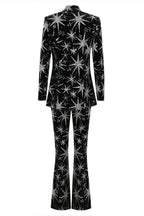 Flowering Girl Women Marigo Star Glitter Embroidered Blazer Two Piece Set