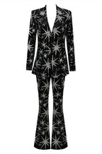 Flowering Girl Women Marigo Star Glitter Embroidered Blazer Two Piece Set