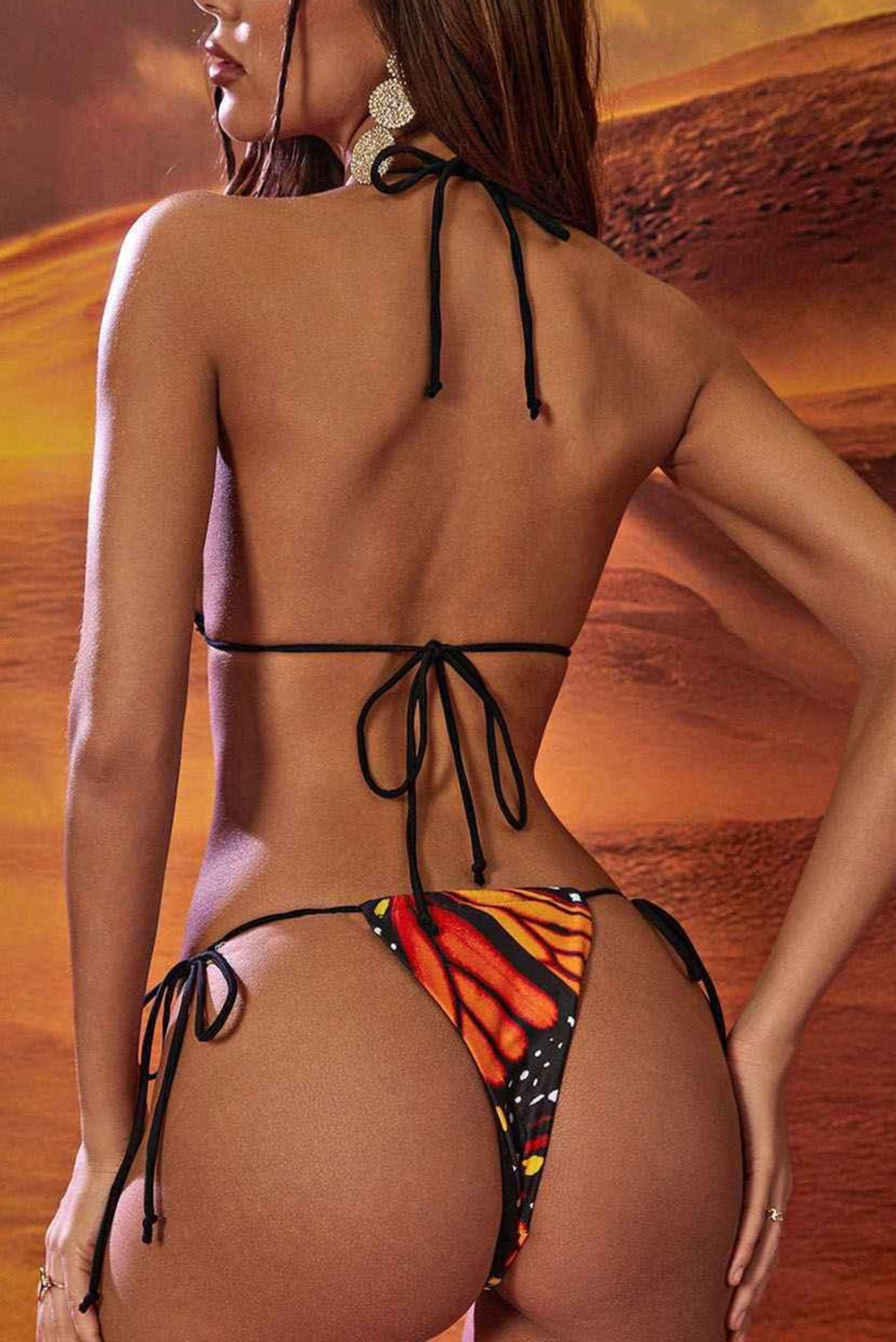 Flowering Girl Women Maritza Butterfly Bikini Two Piece Set In Orange